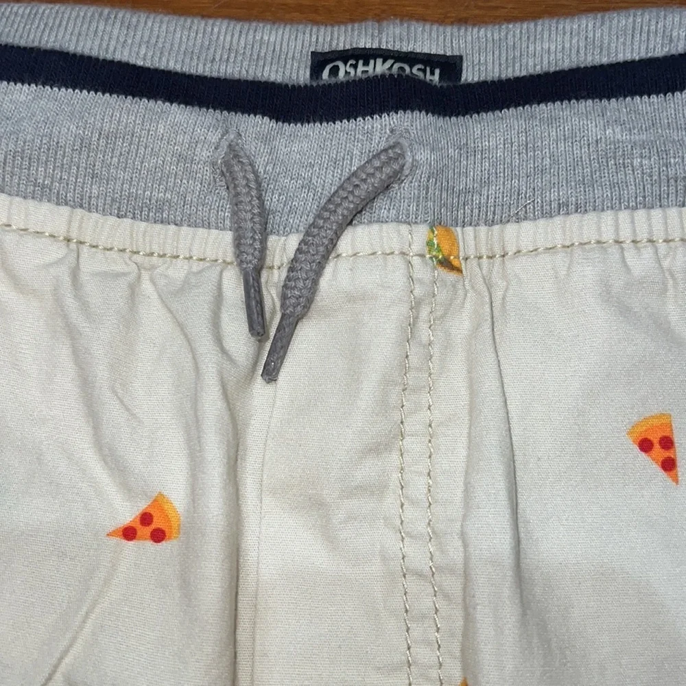 Osh kosh kids khaki elastic waist pull on pizza and taco shorts size 10 nWT